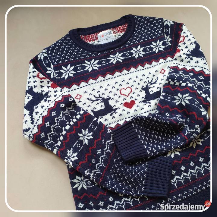 Sweter zimowy 36 S wzory norweskie Wkładane przez głowę  Koszalin