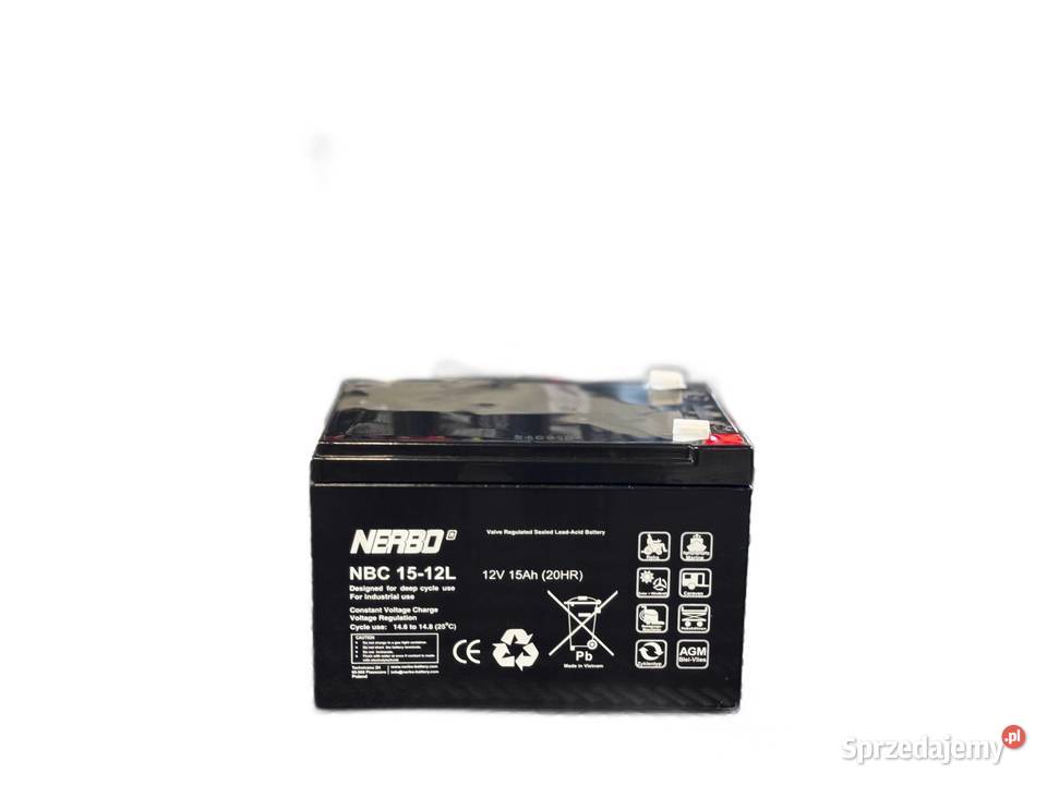 Akumulator NERBO AGM 12V 15Ah L NBC 1512L Akumulatory Motoryzacja
