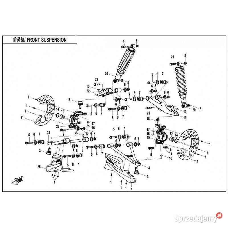 Wahacz dolny lewy przód CF MOTO 520 450 Cfmoto Gostynin sprzedam