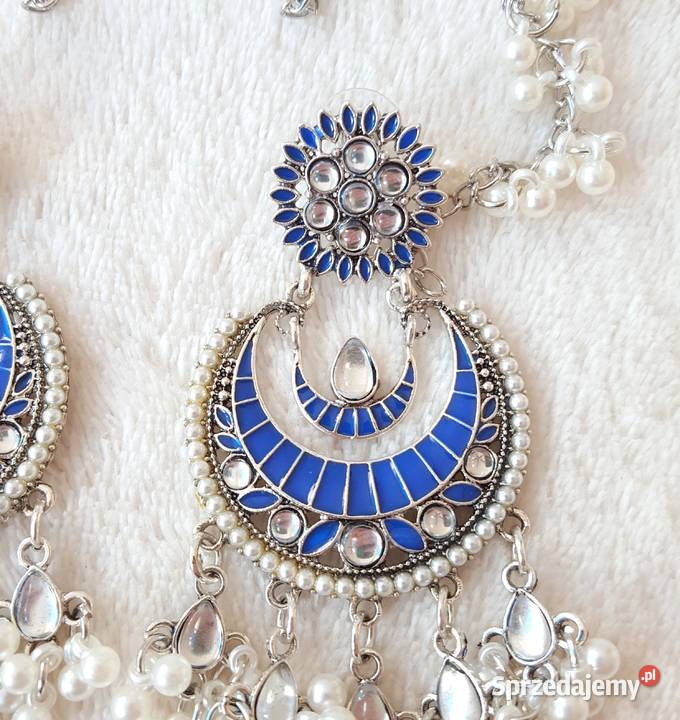 Długie kolczyki niebieski srebrny kolor zachodniopomorskie