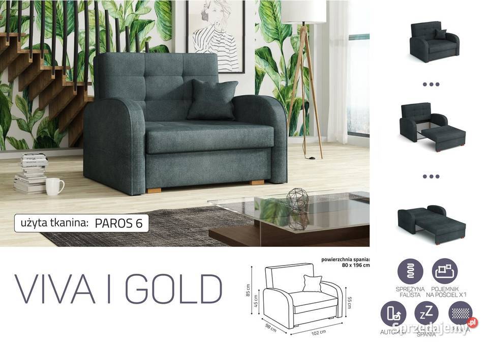 SofaKanapa Viva 1 Gold Darmowa dostawa Wieruszów sprzedam