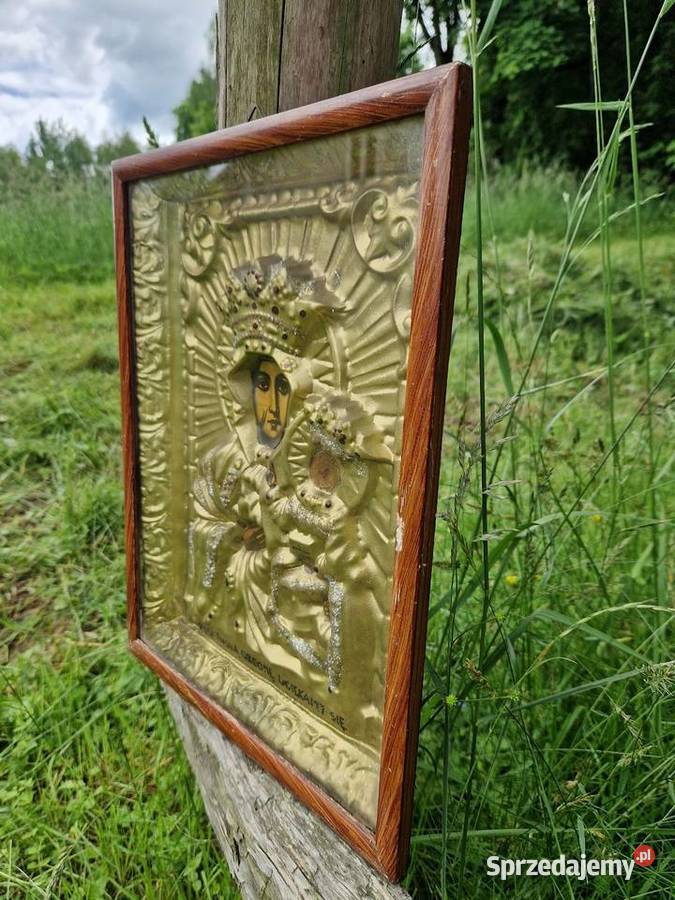 Stary obraz ikona Matki Boskiej Częstochowskiej śląskie Dąbrowa Górnicza sprzedam