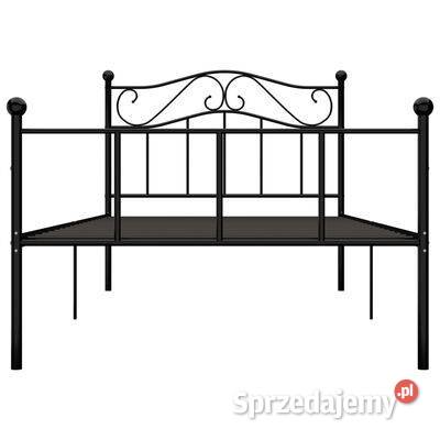 vidaXL Rama łóżka czarna metalowa 100 x 200