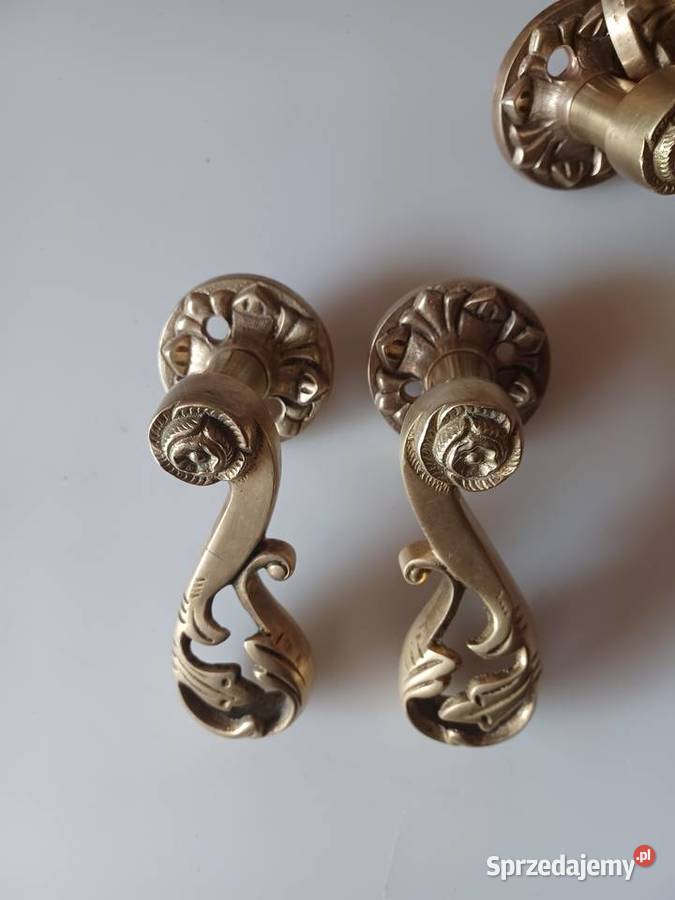 Piękne duże klamki mosiężne Pozostałe