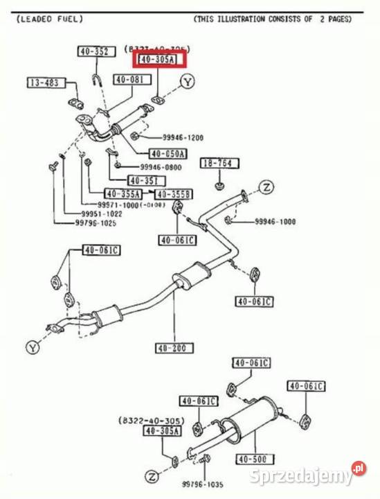 USZCZELKA WYDECHU MAZDA 121 II 323 ORYGINAŁ zASO