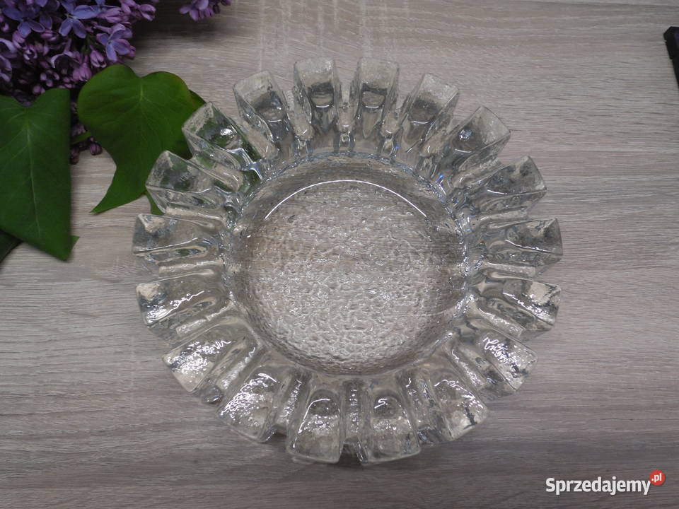 Szklany przyciskpopielnica masywna Porcelana i szkło Raszków