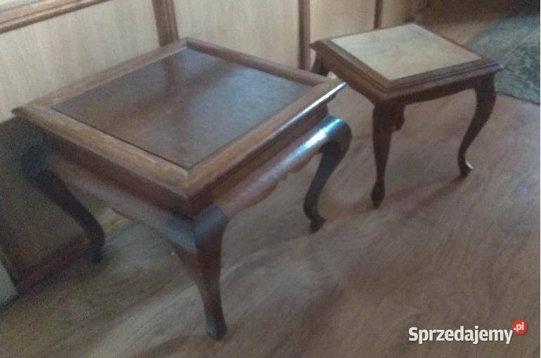Stolikstojak w stylu ludwikowskim x2 odcienie brązowego dolnośląskie