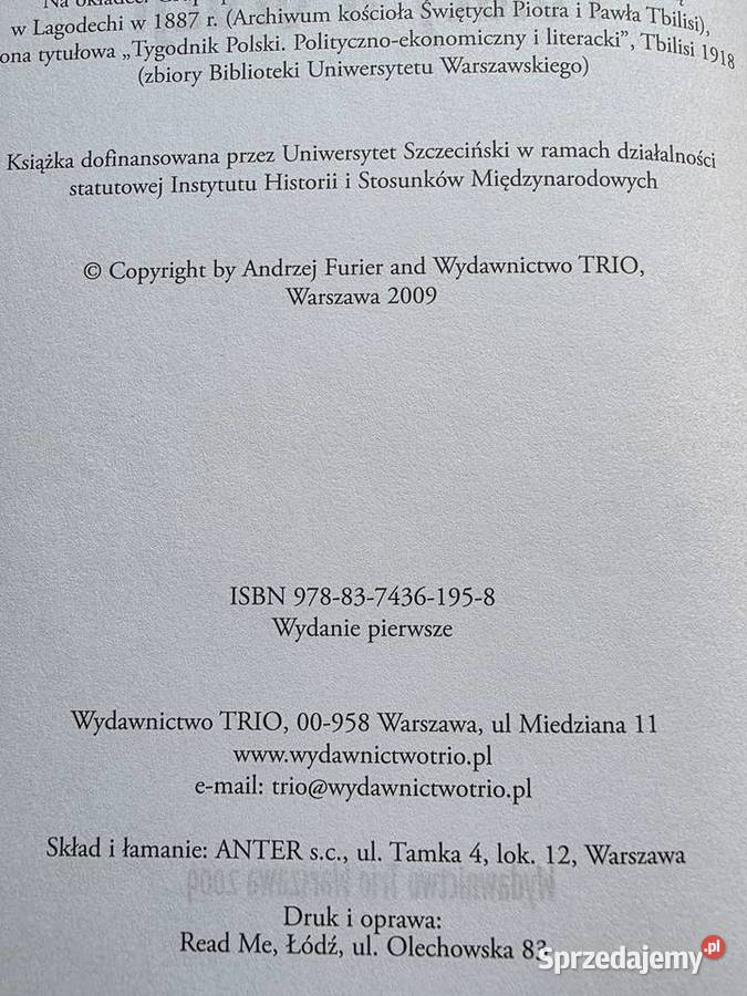 Polacy w Gruzji Andrzej Furier Książki i Podręczniki Kraków