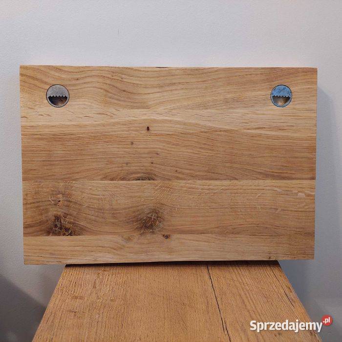 Płaskorzeźba dębowa fale 3D olejowana dekoracja Malechowo