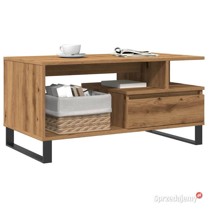 Stolik kawowy dąb artisan 90x49x45 materiał Warszawa