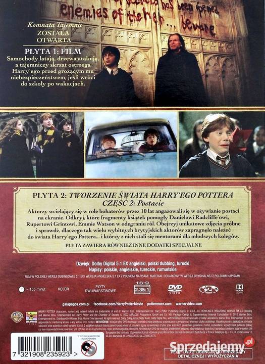 HARRY POTTER PEŁNA KOLEKCJA 8 FILMÓW 16 DVD Kalisz