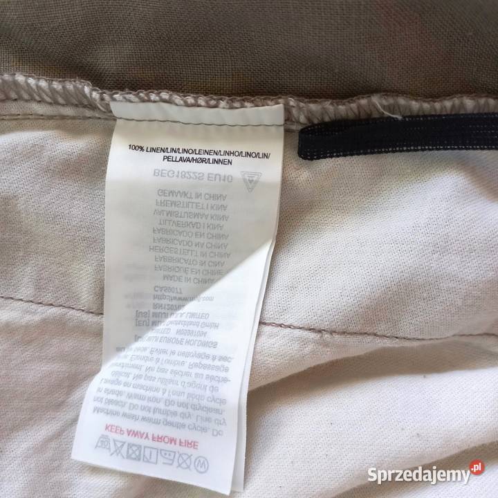 Spodnie LEN Luźne zielone Balloon khaki r SM 78 Białystok