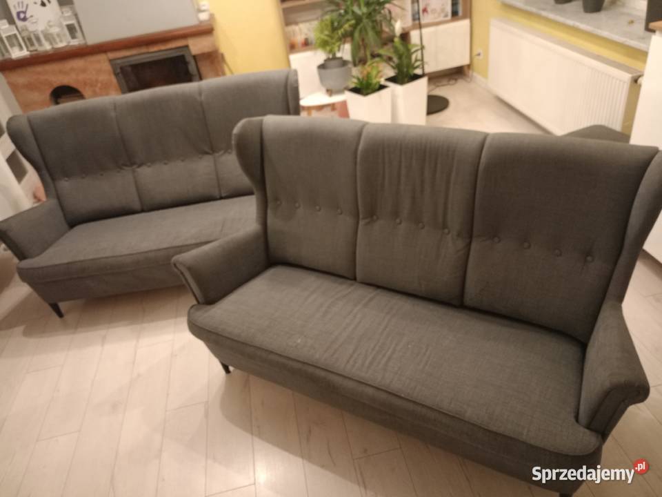 2 Sofy 3 osobowe Nordvalla ciemnoszary Sofy i kanapy Kłomnice