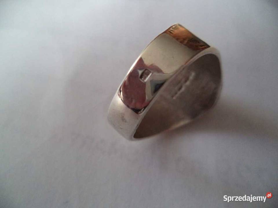 Sygnet srebrny z malachitem srebro Myszyniec