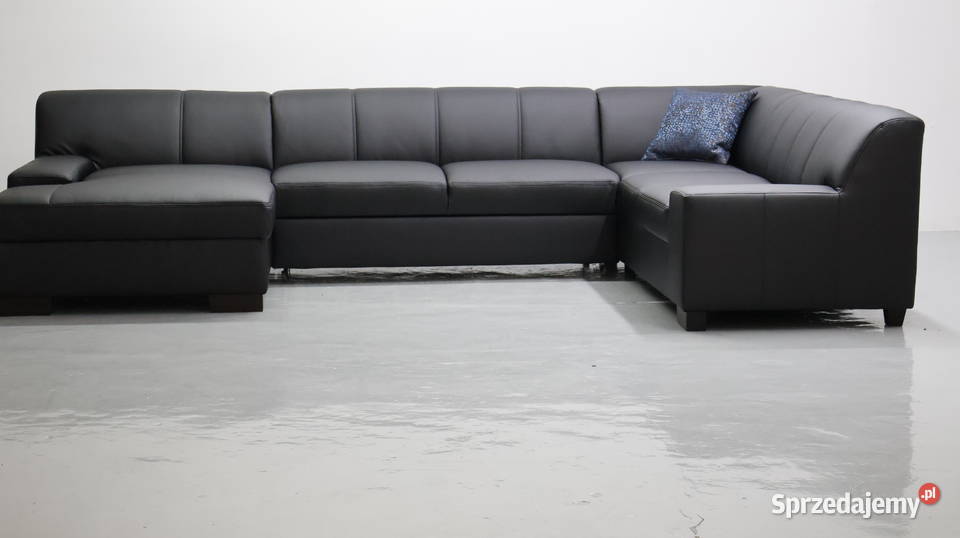 TSD nowy narożnik U funkcją spania czarna eko wielkopolskie