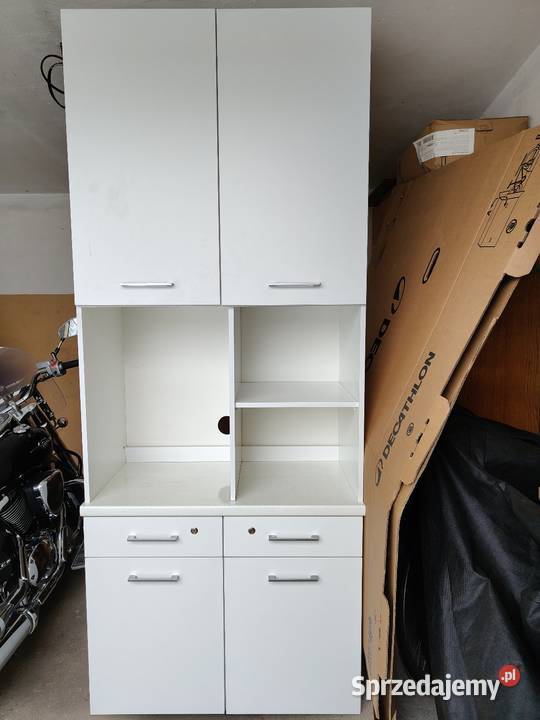 Biała szafa regał kuchenna biurowa 101cm
