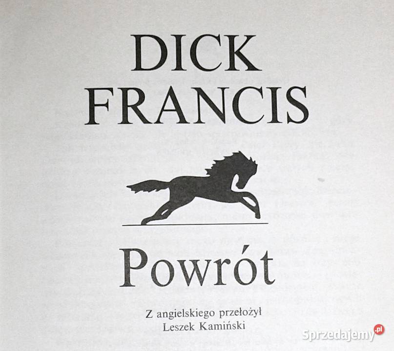 Powrót Dick Francis twarda z obwolutą lubelskie Chełm