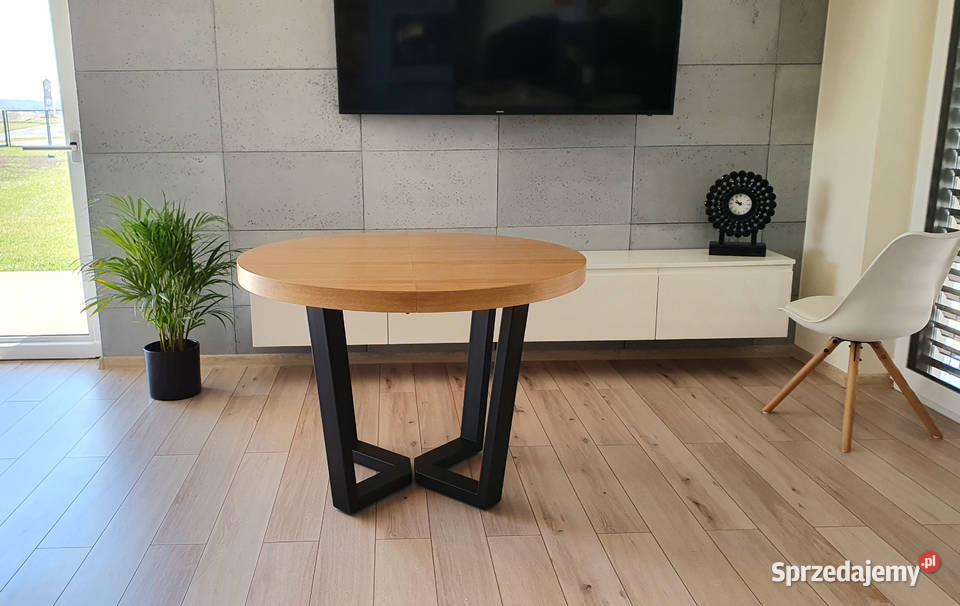 Nowoczesny stół dębowy okrągły rozkładany Loft 5 Stoły, krzesła, biurka Krosno