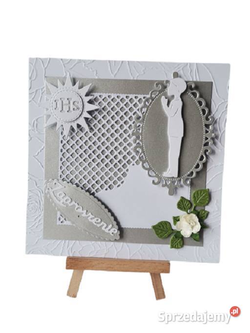 Zaproszenia Komunia Chłopiec W Ramce Koronkowej wielkopolskie Poznań