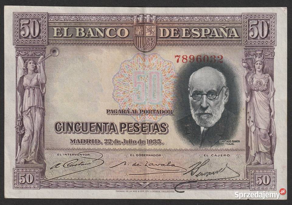 Hiszpania 50 peset 1935 Ramon y Cajal 789 sprzedam