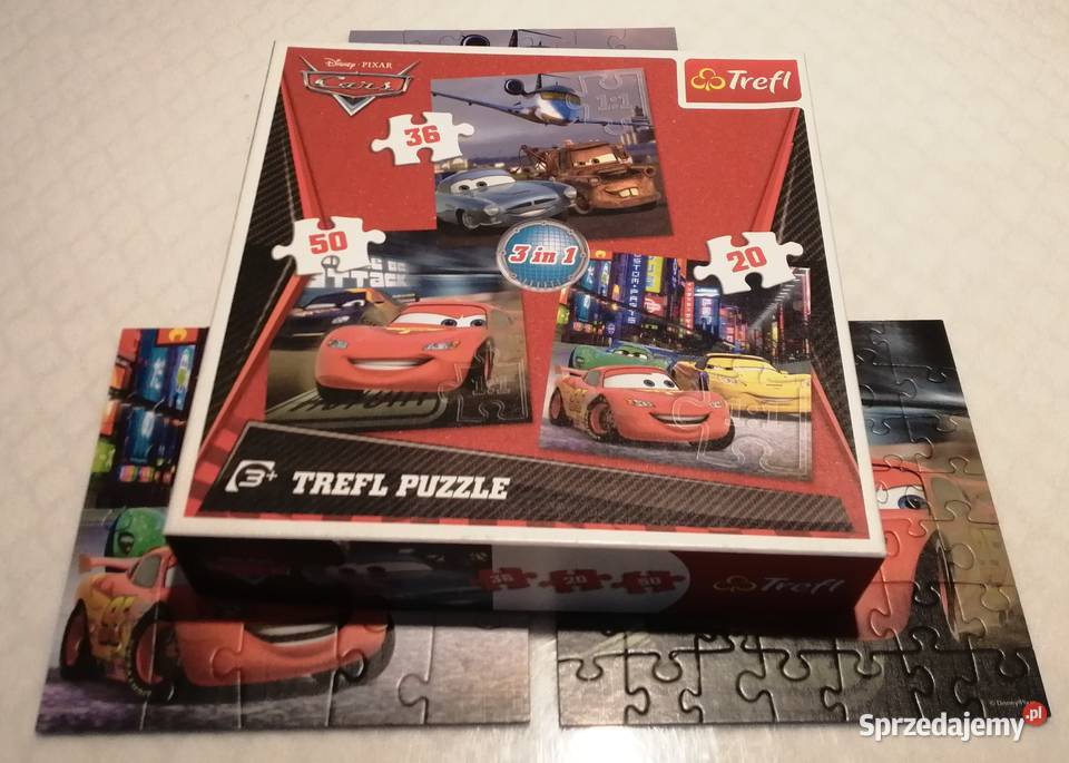 Auta Cars 3w1 34073 Trefl 20 36 50 Puzzle Czeladź sprzedam