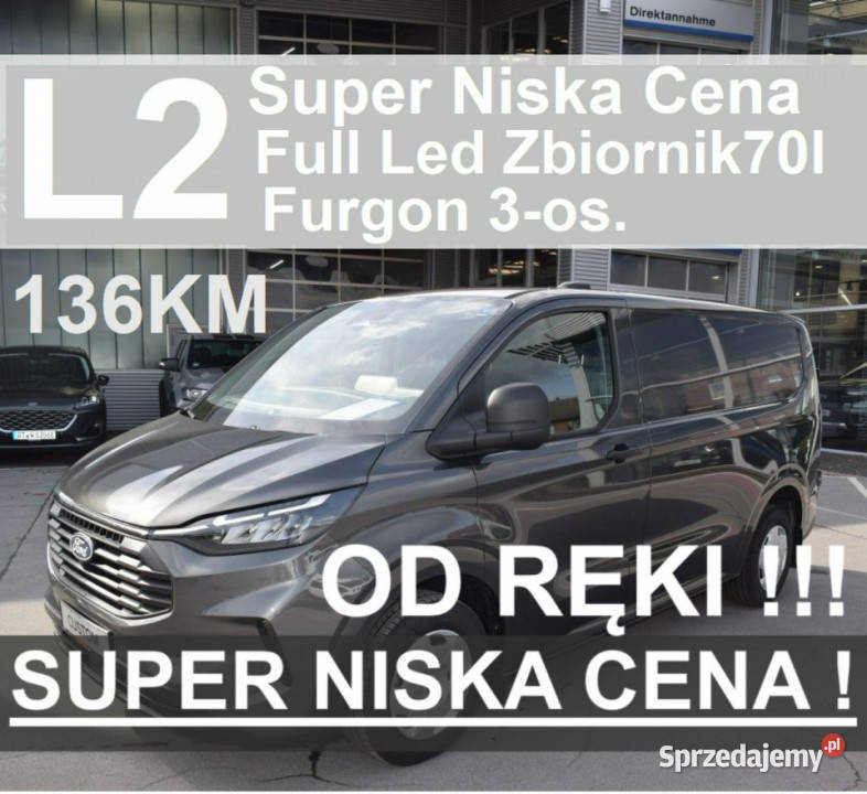Ford Transit Custom L2 136 Full Led Zabudowa reflektory ksenonowe Szczecinek