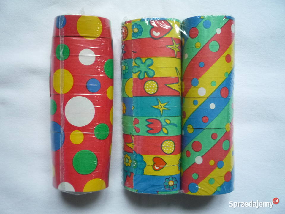 3 sztuki serpentyny papierowe kolorowe Urodziny Dla Dziecka