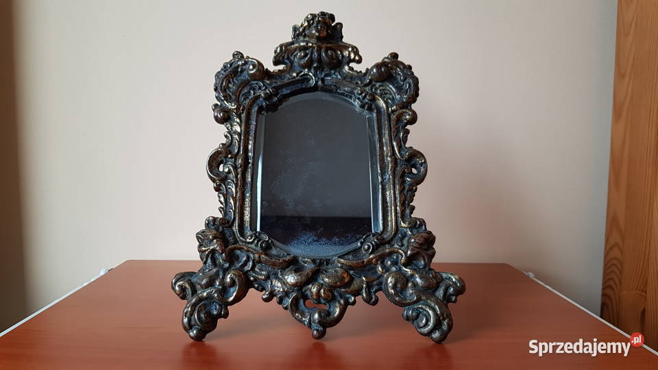 Stare mosiężne lusterko 2 z fazowanym szkłem