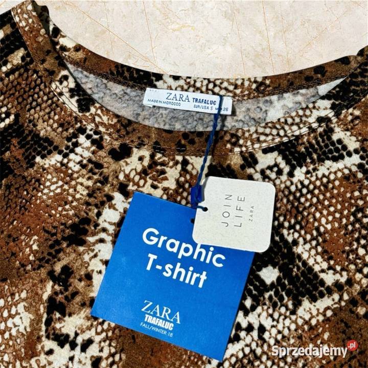Tshirt w wężowy wzorek Zara S Bluzki i koszule Kielce