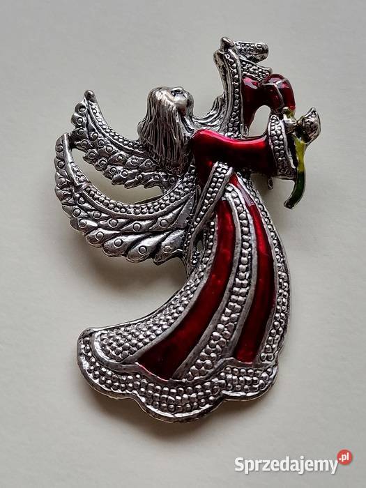 VINTAGE BROSZA ANIOŁ BOŻEGO NARODZENIA W STYLU