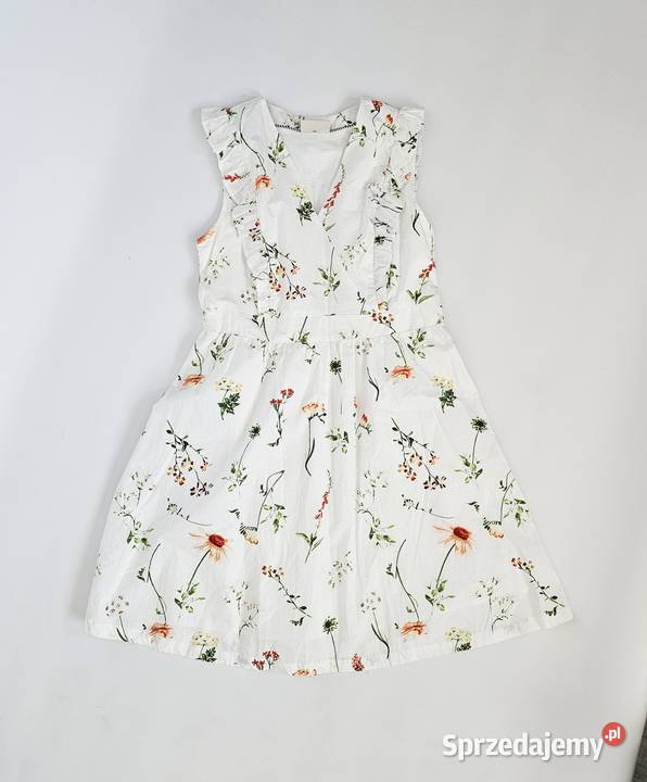 Biała sukienka w kwiaty Freequent m 38 Spódnice i sukienki Łomianki Dolne