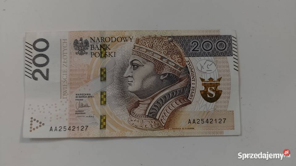 Banknot 200 seria AA z 2015 promocja Jastrzębie-Zdrój