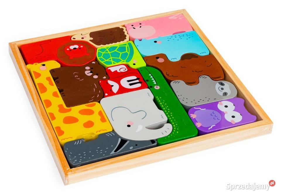 Drewniane zwierzęta figurki safari w skrzynce 14 Bielsk Podlaski