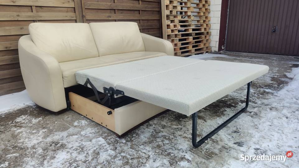 Kanapa KLER z funkcją spania skóra naturalna Warszawa sprzedam