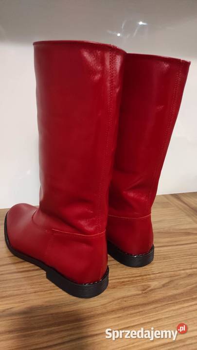 Oficerek skórzany czerwony 39 46 27cm Wadowice