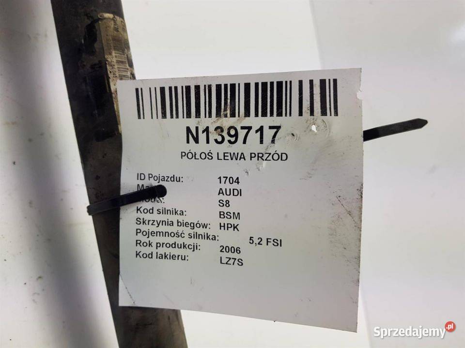 PÓŁOŚ LEWA PRZÓD S8 D3 4E0407271N