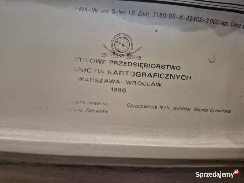 Mapa wypukła Polski z 1986 roku Piekary Śląskie