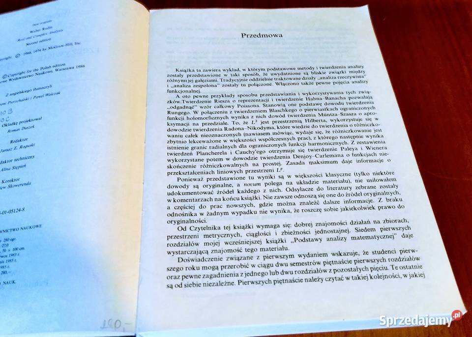 Analiza rzeczywista i zespolona Walter Rudin Gdańsk
