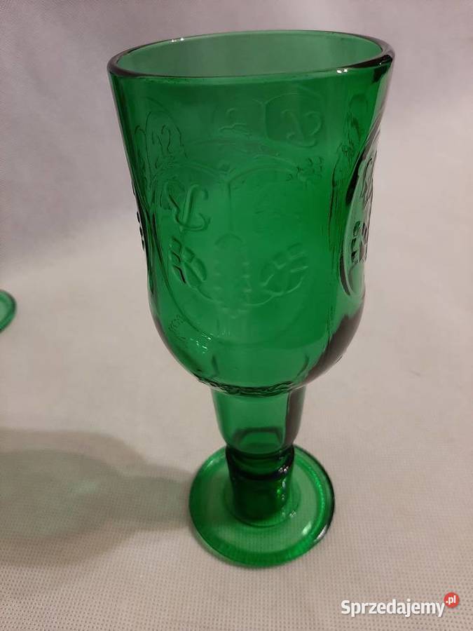 Grolsch trzy kufle do piwa zielone szkło odcienie zieleni Inowrocław