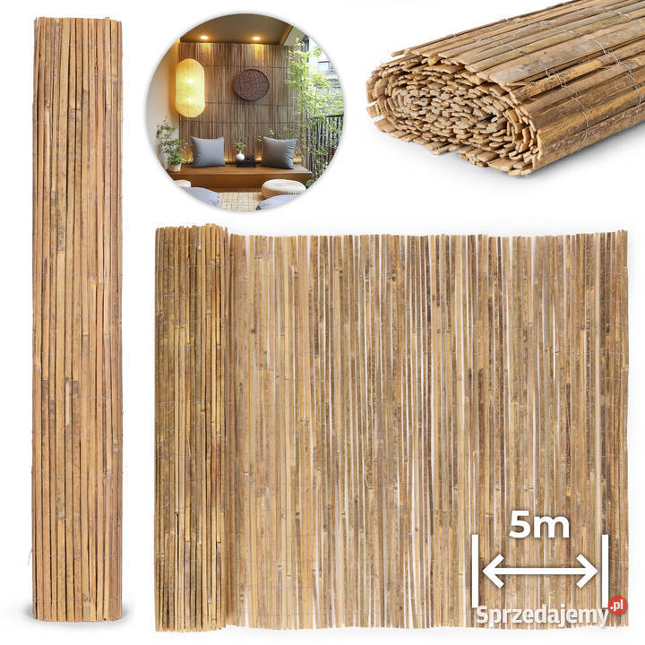 Dwustronna mata bambusowa 150x500 na balkon sprzedam