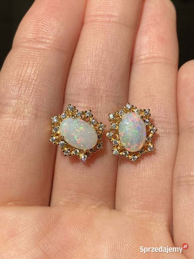 Kolczyki z naturalnymi opalami brazylijskimi Warszawa