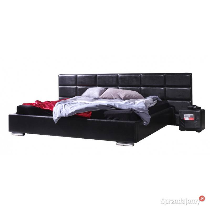 Łóżko BLACK 180x200 +2 stoliki nocne+materac
