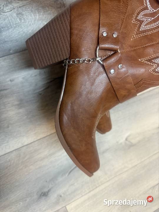 40 Brązowe bogato zdobione kozaki kowbojki z Kraków