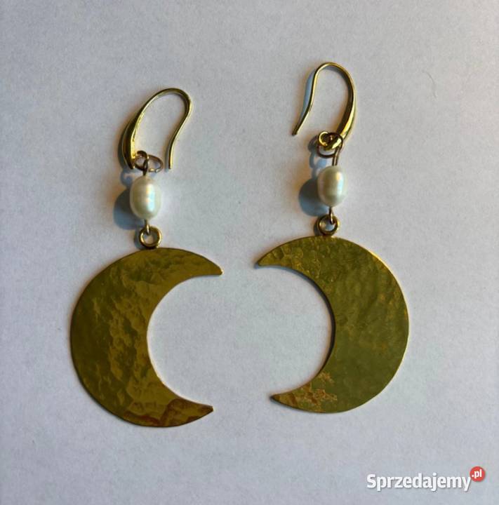 Kolczyki Księżyc z perłą Kolczyki Zegarki i Biżuteria Bydgoszcz