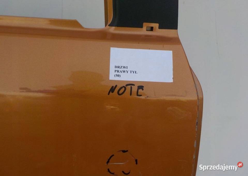 DRZWI PRAWY TYŁ NISSAN NOTE Części samochodowe Nowy Tomyśl