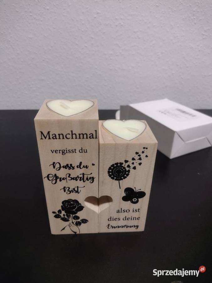 drewniane świeczniki w kształcie serca Zbąszyń