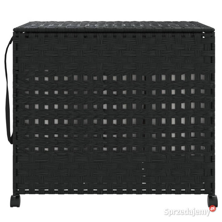 Kosz na pranie z kółkami czarny 66x35x60 rattan Warszawa