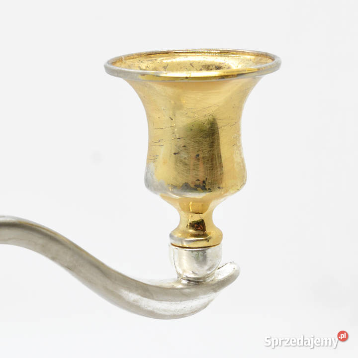 Trójramienny świecznik platerowany Francja