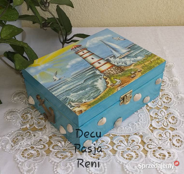 Szkatułka pudełko drewniane decoupage prezent Dąbrowa Górnicza
