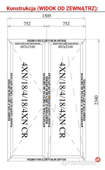 Okno aluminiowe firmy Parmax 234x1505 małopolskie Kraków